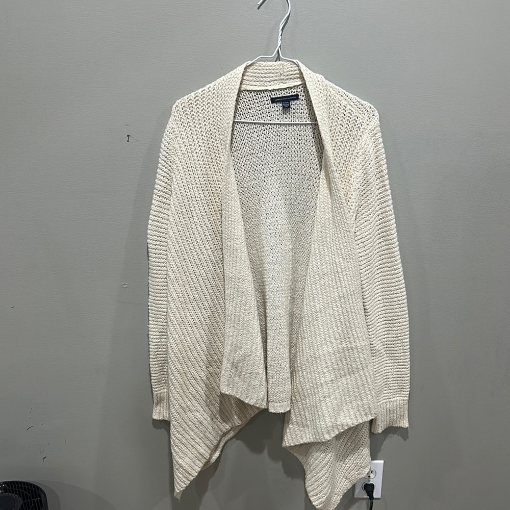 NWOT American Eagle Outfitters Cream Waterfall Cardigan Sweater size M